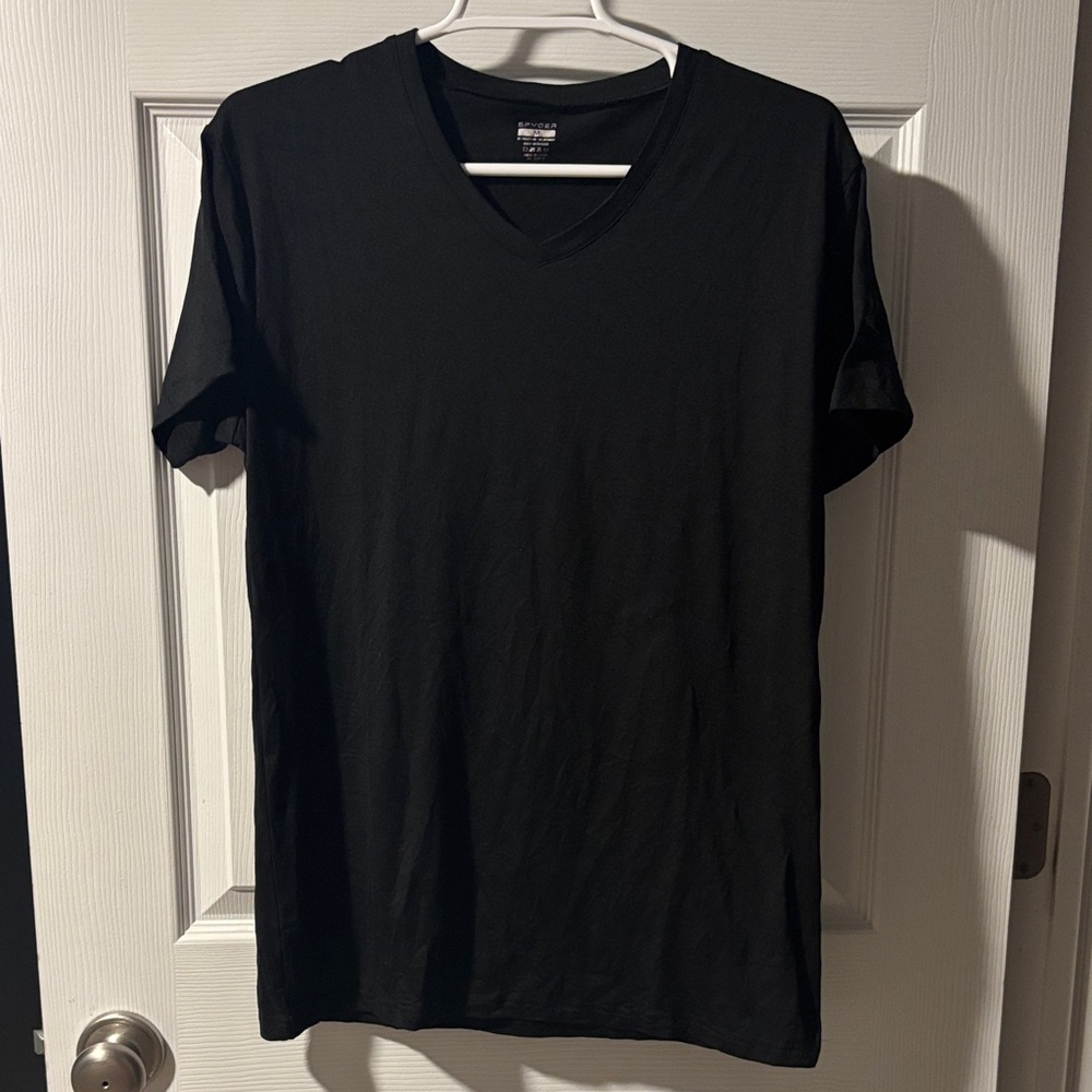 Spyder Men's Black Short Sleeve V-Neck Tee